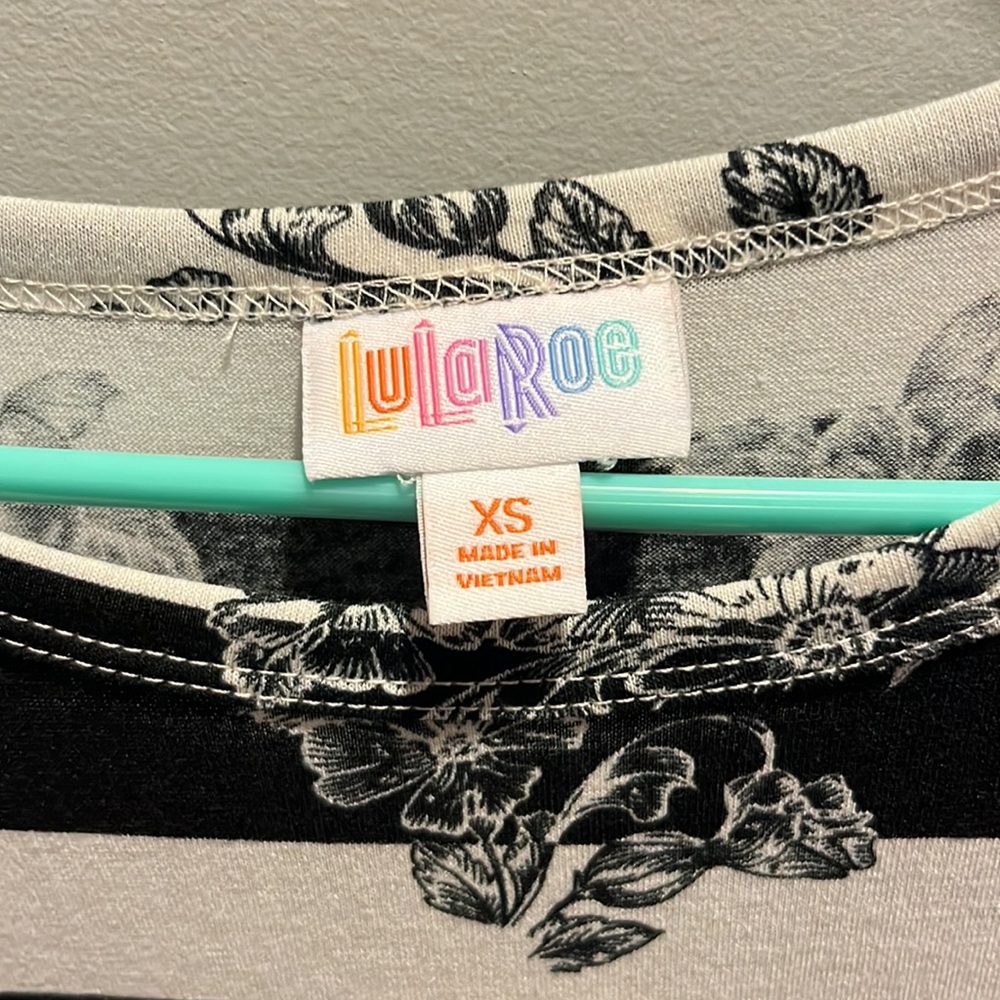 LulaRoe Striped Floral Dress - Picture 2 of 4